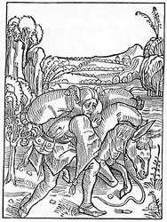 Von Pluralitäten, das heißt von denen, die sich mit vielen Benefizien belasten, Illustration aus Alexander Barclays englischer Übersetzung von 